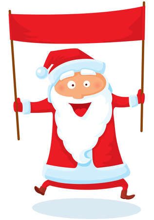 Santa with bannerのイラスト素材