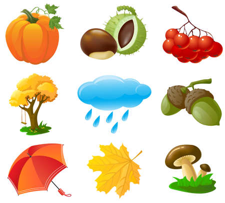 Autumn iconsのイラスト素材