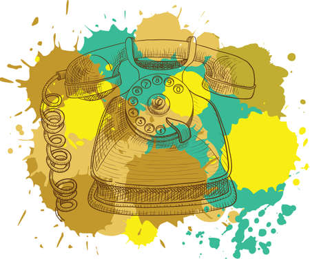 Grunge vintage telephoneのイラスト素材