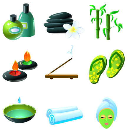 Colorful SPA icons setのイラスト素材