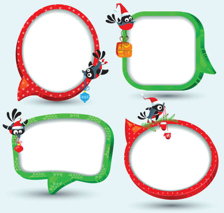 Speech bubbles on christmas themeのイラスト素材
