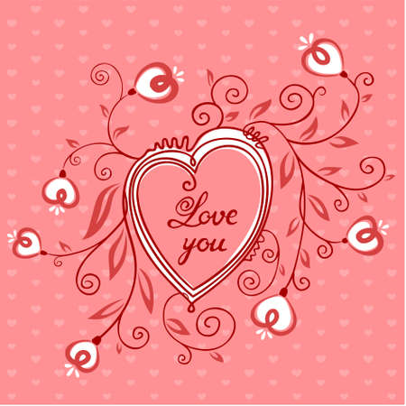 Valentine's Day Cute Cardのイラスト素材