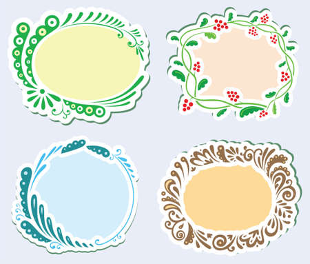 Abstract floral framesのイラスト素材