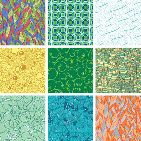 Set with abstract seamless patternのイラスト素材