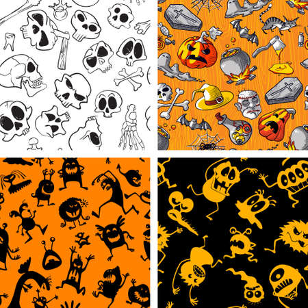 Halloween seamless setのイラスト素材