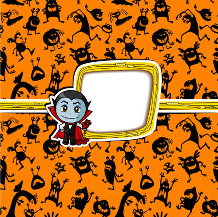 Halloween greeting card with vampireのイラスト素材