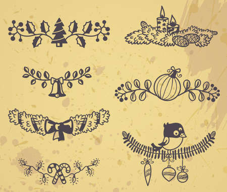 Grange Christmas design elementsのイラスト素材