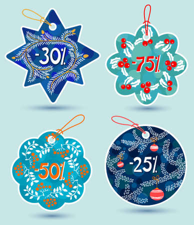 Winter season sale tags setのイラスト素材