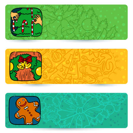 Christmas and New Year banners setのイラスト素材