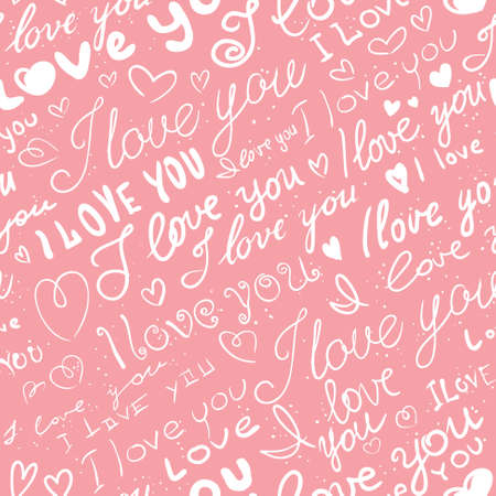 Doodle lettering love seamlessのイラスト素材