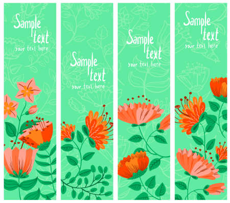 Floral spring abstract banners setのイラスト素材