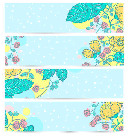 Floral spring abstract banners setのイラスト素材
