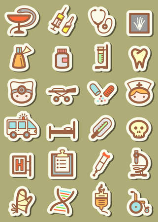 Set with medical tag iconsのイラスト素材