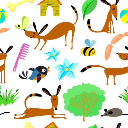 Cute seamless pattern with animalsのイラスト素材