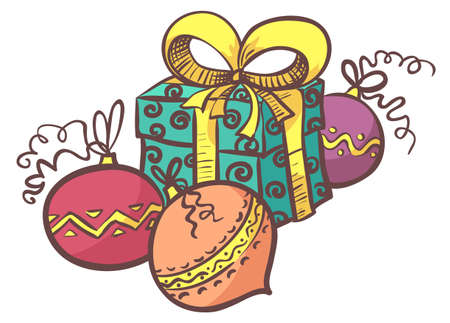 Christmas gift and decoration ballsのイラスト素材