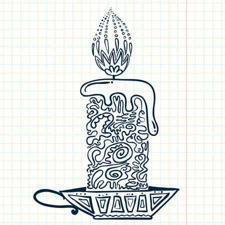 Doodle candleのイラスト素材