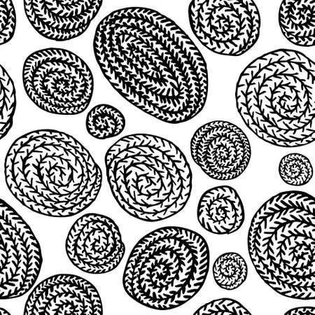 Doodle abstract round seamless patternのイラスト素材