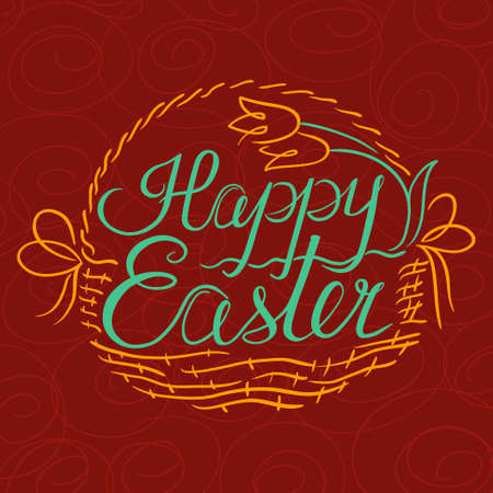 Happy Easter lettering composition. Greeting cardのイラスト素材