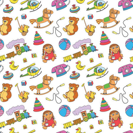 Seamless pattern with toys for childrenのイラスト素材