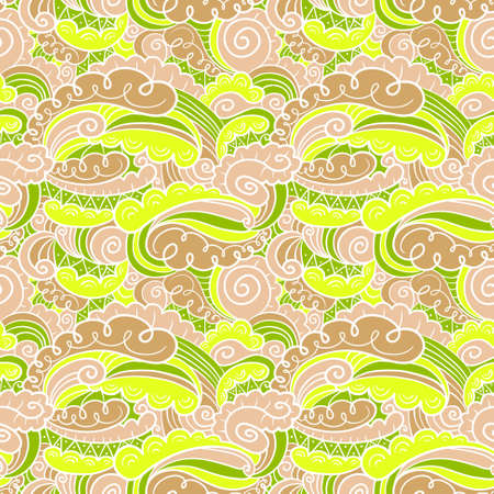 Vector hand-drawn abstract seamless pattern in doodle styleのイラスト素材