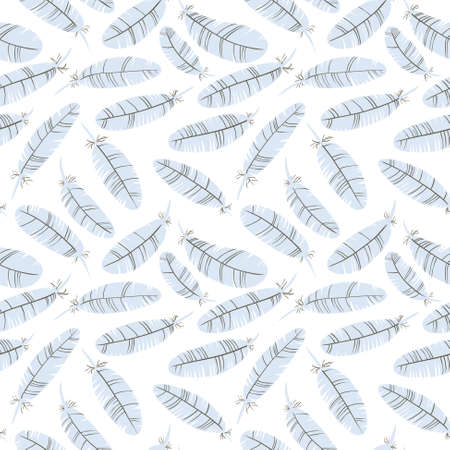 Seamless pattern with simplicity doode feathersのイラスト素材