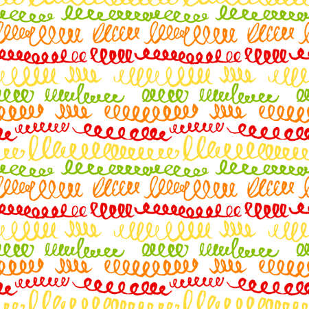 Hand drawn artistic seamless pattern with abstract simply elements. Doodle ink background for textile and wrapping paperのイラスト素材