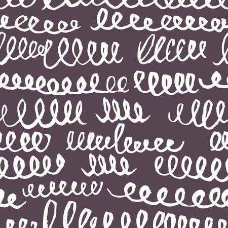 Hand drawn artistic seamless pattern with abstract simply elements. Doodle ink background for...