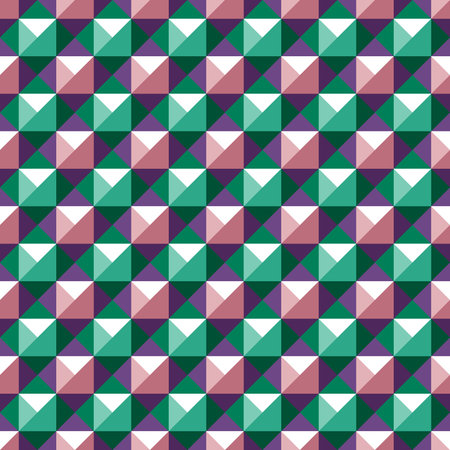 Abstract geometric seamless pattern. Vector background with squares and triangles. Mosaic ...