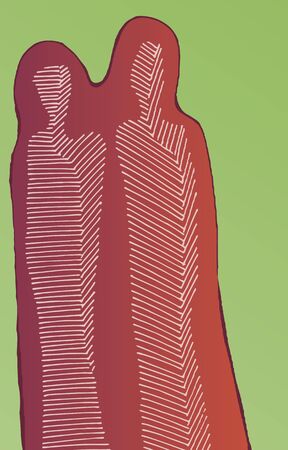 Couple. Colored. Vector.のイラスト素材