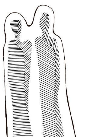 Couple. Black and white. Vector.のイラスト素材