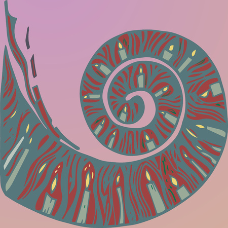 Spiral with candles. Vector.のイラスト素材