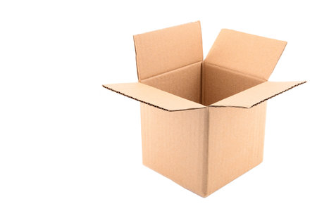 Cardboard box isolated on white background. Clipping path included.