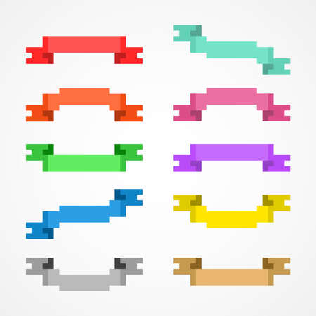 Pixel ribbons set 2  Vector illustration  のイラスト素材
