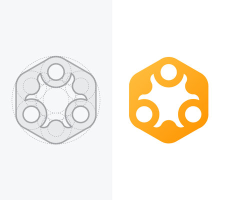 Abstract icon for company with process. Vectorのイラスト素材