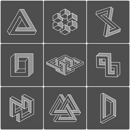 Optical illusion shapes. Vector elementsのイラスト素材