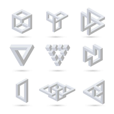 Geometric optical illusion symbols. Vectorのイラスト素材