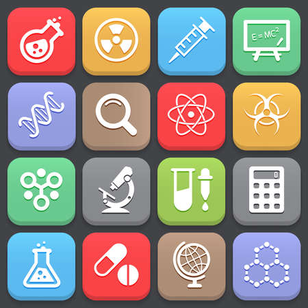 Trendy science icons for web or mobile. Vectorのイラスト素材