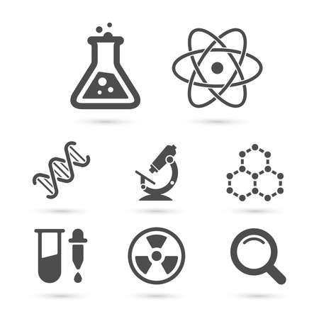 Science trendy icons pack. Vector elements