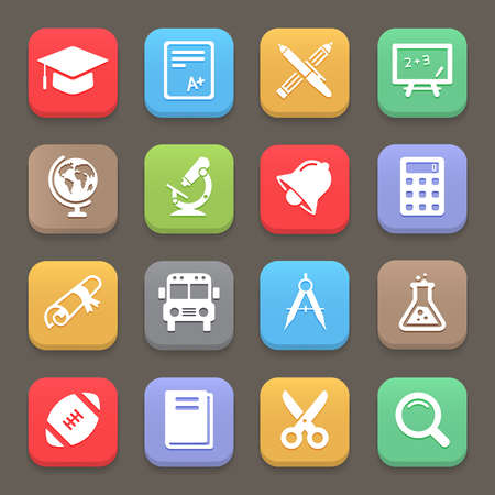 Education icons for web or mobile. Vectorのイラスト素材