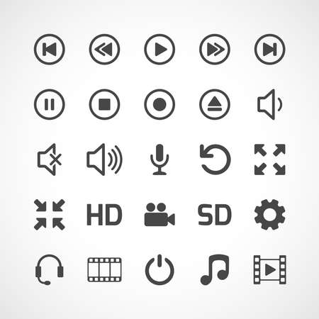 Video interface icon on white. Vectorのイラスト素材