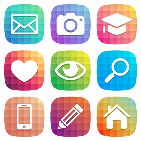 Trendy colorful icon set. Vector design elementのイラスト素材