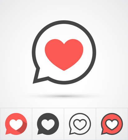 Heart in speech bubble icon. Vector Heart in speech bubble icon. Vector