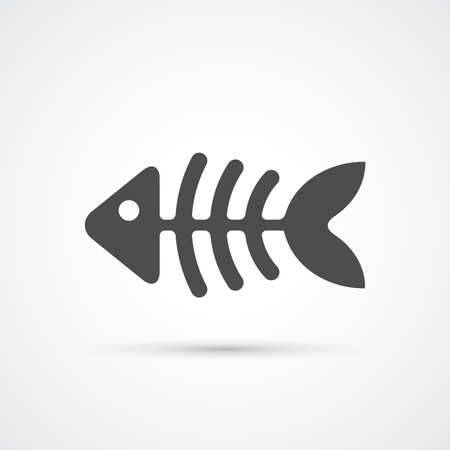 Fishbone trendy flat black icon. Vector illustrationのイラスト素材
