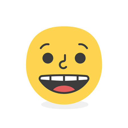 Cute face colorful yellow good joy smile. Vector elementのイラスト素材