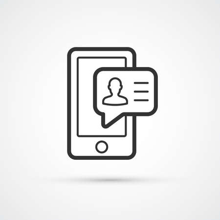 Phone contacts trendy style black icon. Vector illustrationのイラスト素材