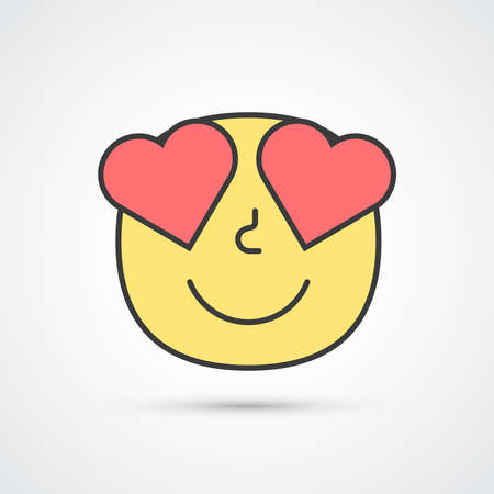 Love smile emoji with big eyes. Cute face. Vector eps10のイラスト素材
