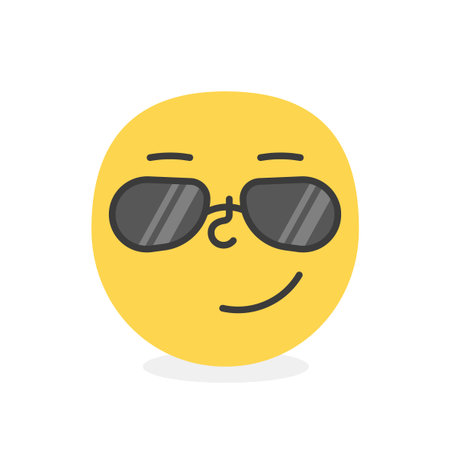 Cute face colorful yellow success boss smile. Vector elementのイラスト素材