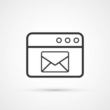 Email service trendy style black icon. Vector illustrationのイラスト素材