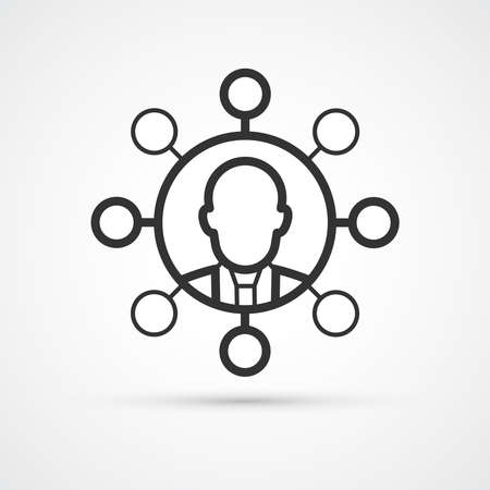 People network connection trendy style black icon. Vector illustrationのイラスト素材