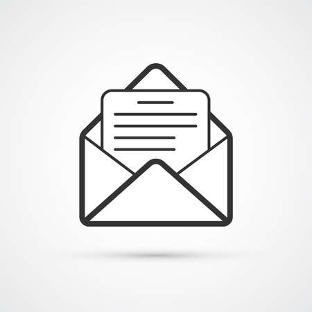 Mail letter trendy black icon. Vector illustrationのイラスト素材